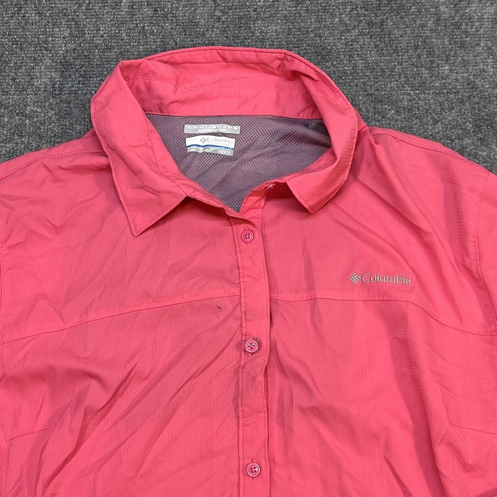 Columbia Shirt Womens 3X Pink Omni-Shade Button Up Long Sleeve Hiking Outdoor - Picture 2 of 11